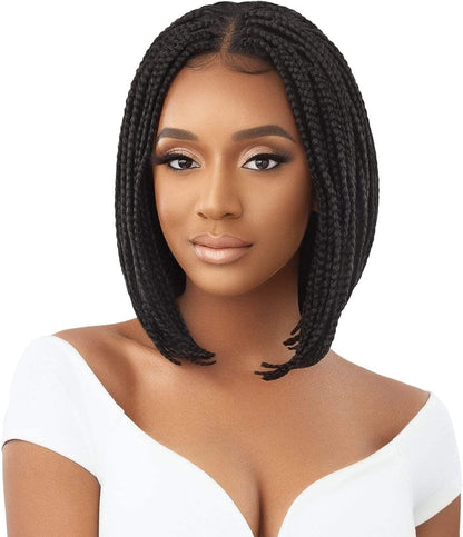 4X4 Lace Front Wig Pre Braided Hand Tied HD Lace BOX BRAID BOB 12" (1)