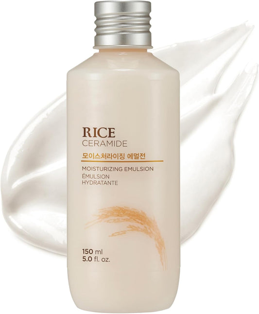 Rice Ceramide Moisturizing Emulsion - Rice Extract - Lightweight Face Moisturizer - Brightening - Hydrating Targets Dryness - Strengthens Skin Barrier - Face Lotion - Korean Skin Care