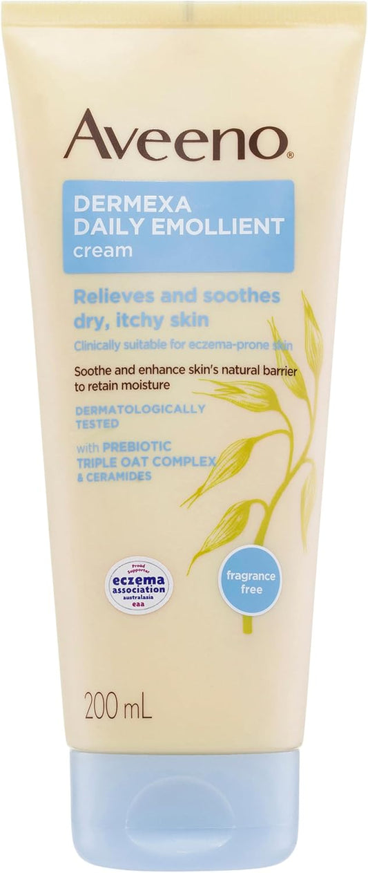 Dermexa Daily Emollient Fragrance Free Body Cream Soothe Moisturise Dry Itchy Eczema Prone Sensitive Skin 200Ml