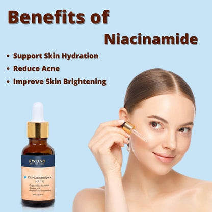 5% Niacinamide Face Serum with Hyaluronic Acid 1% Serum for Face (30ML)