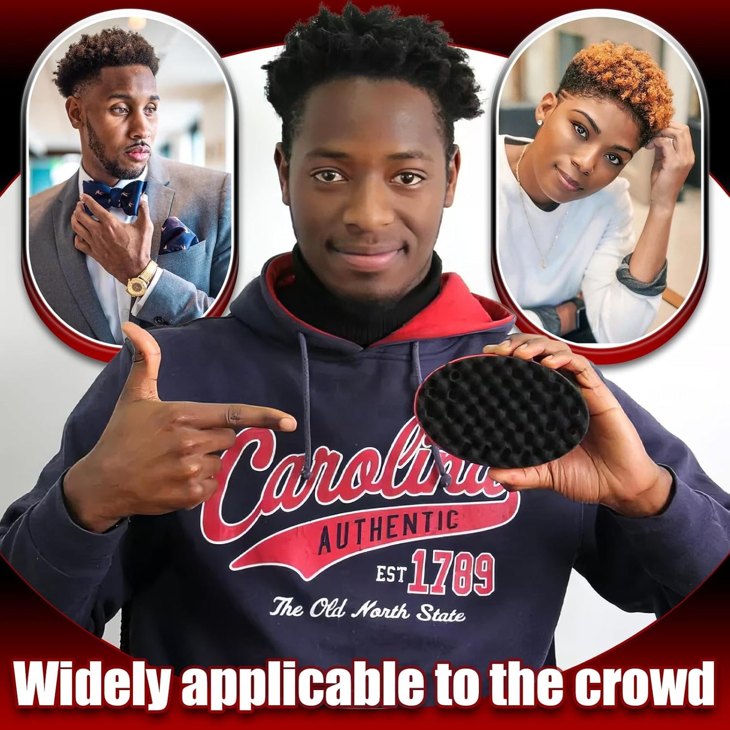 Hair Sponge Brushes, Curls Hair Sponges, Hair Care Sponge Tool for Men, Women Twists, Dreads, Curls (Big & Small Hole)