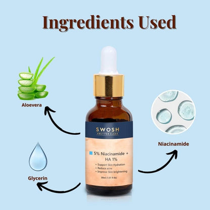 5% Niacinamide Face Serum with Hyaluronic Acid 1% Serum for Face (30ML)