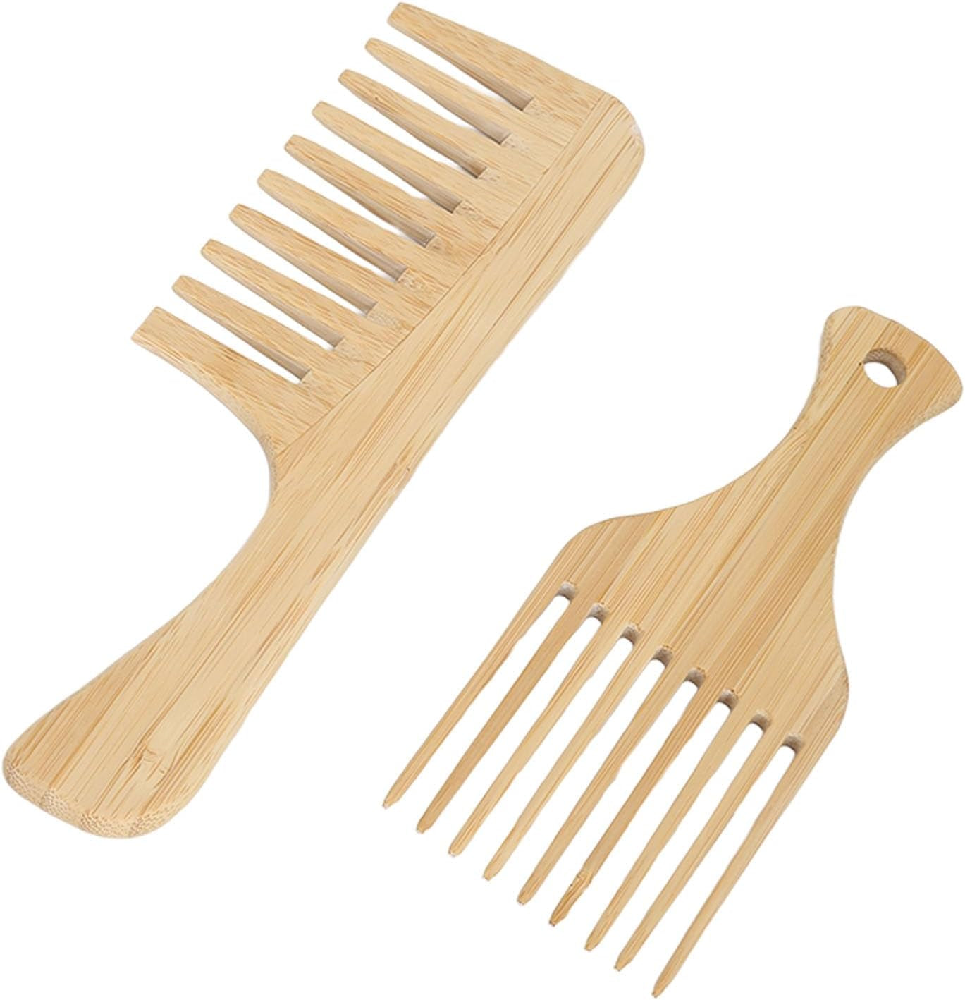 Hair Detangler Bamboo Comb, Bamboo Hair Pick Comb Wide Tooth Promote Blood Circulation for Tress for Men