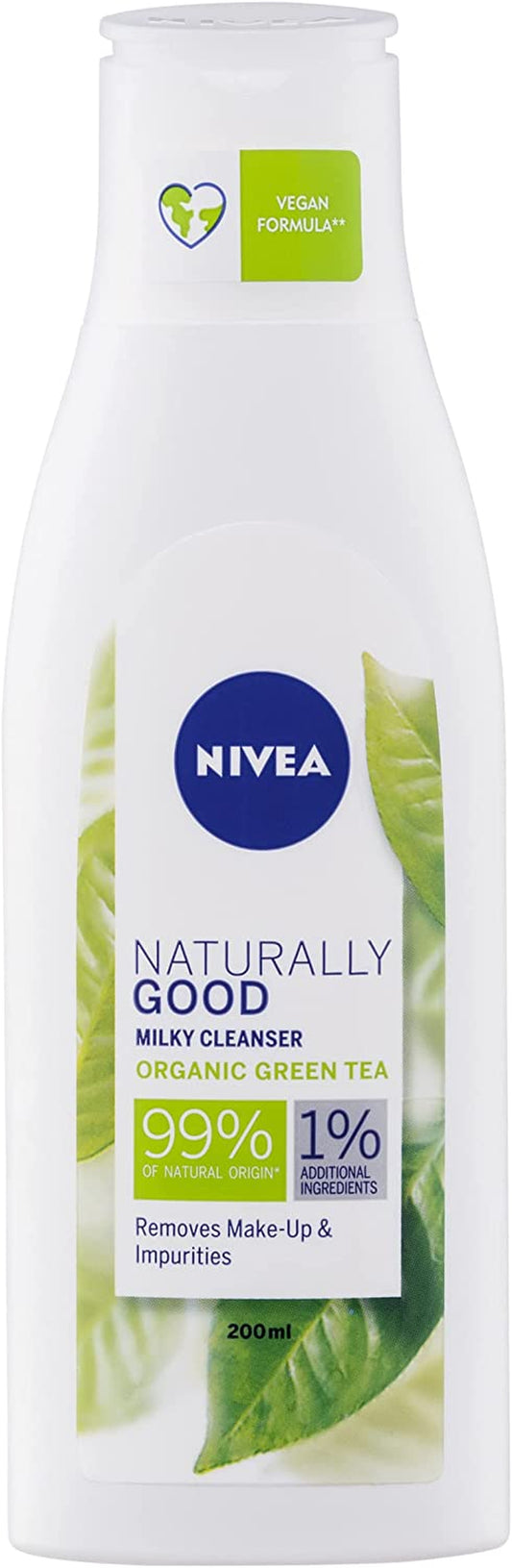 Naturally Good Milky Face Wash (200Ml), Gentle Face Cleanser with Natural Ingredients, Cleansing Face Wash with Organic Green Tea, Natural Skincare, Effective Makeup Remover