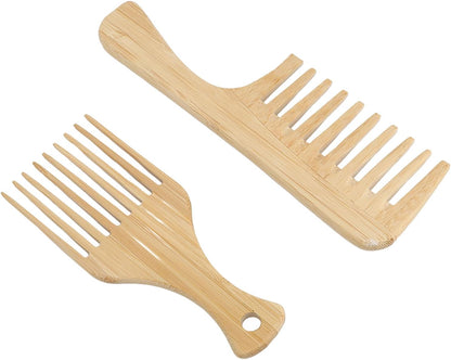 Hair Detangler Bamboo Comb, Bamboo Hair Pick Comb Wide Tooth Promote Blood Circulation for Tress for Men